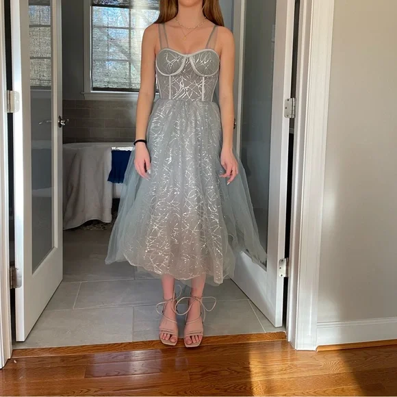 Dresses | Sage Green Sparkle Dress | Poshmark